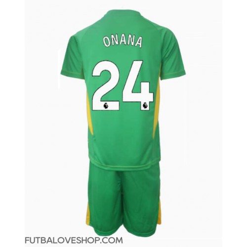 Dres Manchester United Andre Onana #24 Brankarsky Tretina pre deti 2024-25 Krátky Rukáv (+ trenírky)